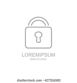 Web line icon. Padlock