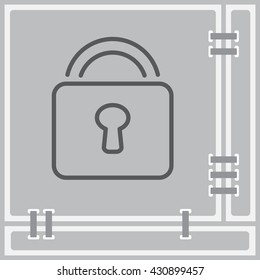 Web line icon. Padlock