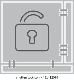 Web line icon. Padlock