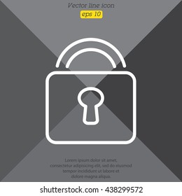 Web line icon. Padlock