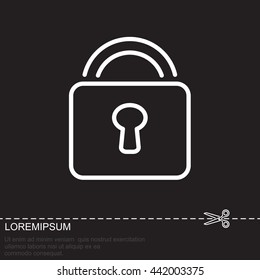 Web line icon. Padlock