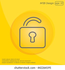 Web line icon. Padlock