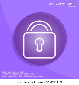 Web line icon. Padlock