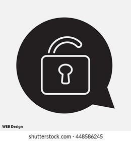 Web line icon. Padlock