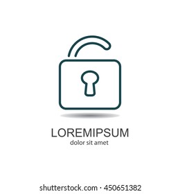 Web line icon. Padlock