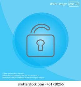 Web line icon. Padlock