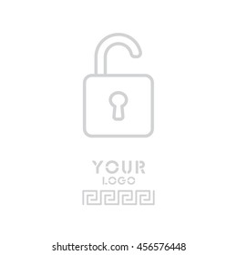 Web line icon. Padlock