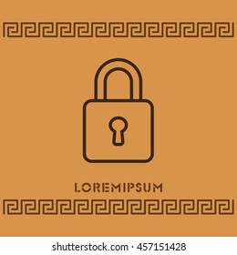 Web line icon. Padlock
