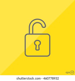Web line icon. Padlock
