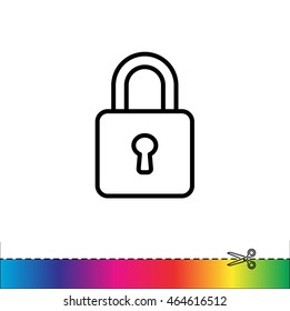 Web line icon. Padlock