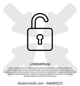 Web line icon. Padlock