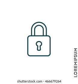Web line icon. Padlock