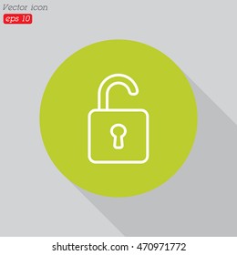 Web line icon. Padlock