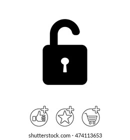Web line icon. Padlock