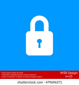 Web line icon. Padlock