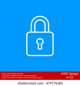 Web line icon. Padlock