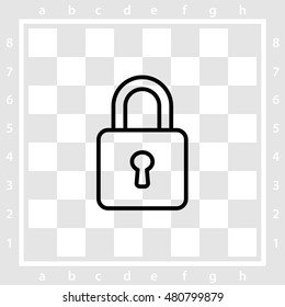 Web line icon. Padlock