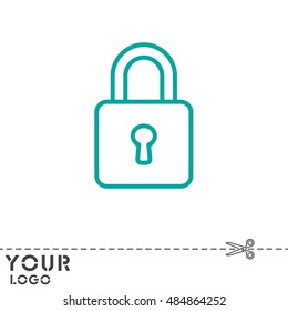 Web line icon. Padlock
