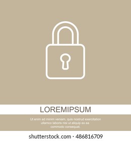 Web line icon. Padlock