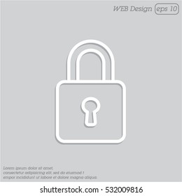 Web line icon. Padlock