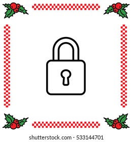 Web line icon. Padlock