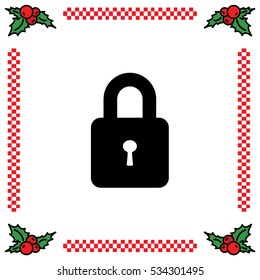 Web line icon. Padlock