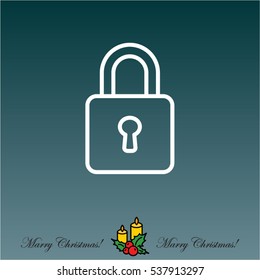 Web line icon. Padlock