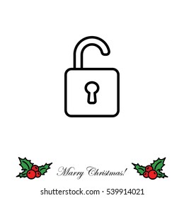 Web line icon. Padlock