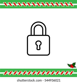 Web line icon. Padlock