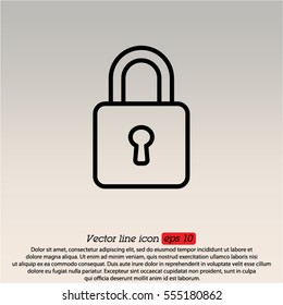 Web line icon. Padlock