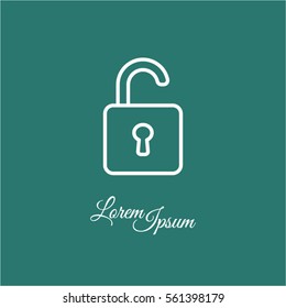 Web line icon. Padlock