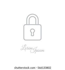 Web line icon. Padlock