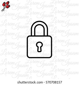 Web line icon. Padlock