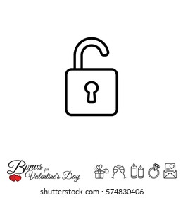 Web line icon. Padlock