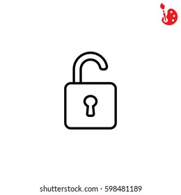 Web line icon. Padlock
