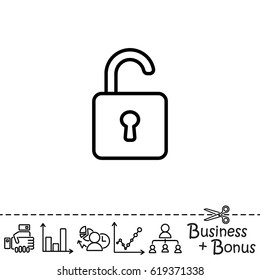 Web line icon. Padlock