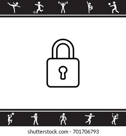 Web line icon. Padlock