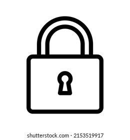 Web line icon. Padlock color editable
