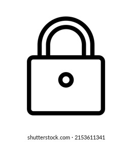Web line icon. Padlock color editable