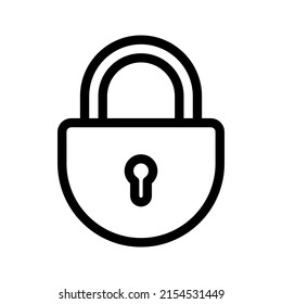 Web line icon. Padlock color editable