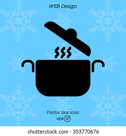 Web line icon. Pan, saucepan