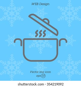 Web line icon. Pan, saucepan