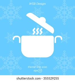 Web line icon. Pan, saucepan