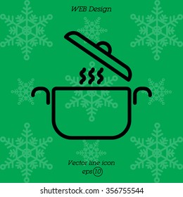 Web line icon. Pan, saucepan