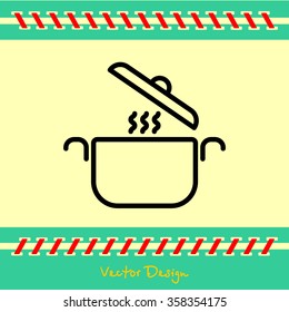 Web line icon. Pan, saucepan