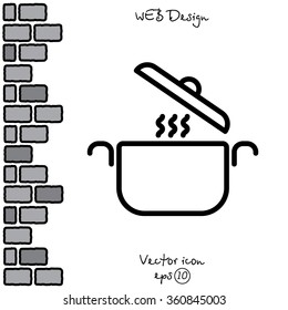Web line icon. Pan, saucepan