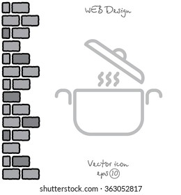 Web line icon. Pan, saucepan