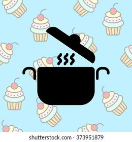 Web line icon. Pan, saucepan