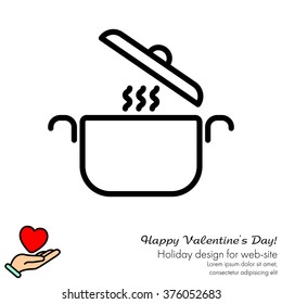 Web line icon. Pan, saucepan