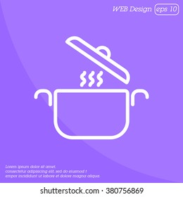 Web line icon. Pan, saucepan